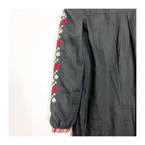 Etnodim Vyshyvanka Dress Linen Black Red White Ethnic Ukrainian RARE - Picture 7 of 12
